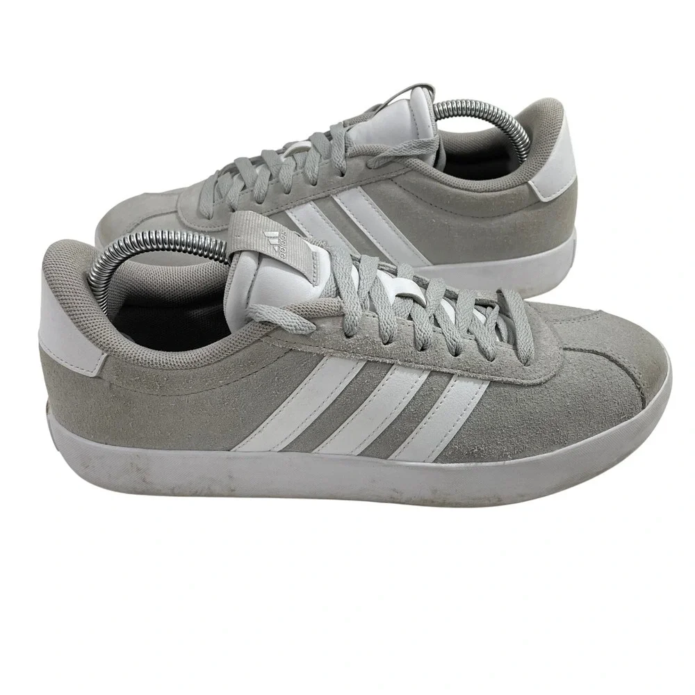 Adidas VL Court 3.0 Grey Suede Low Top‎ Sneakers ID6280 Women's 9.5